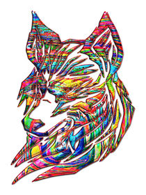 Abstract Tribal Wolf by Blake Robson