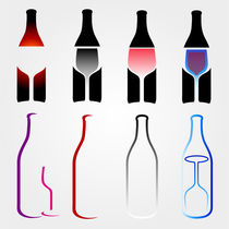 Bottles and glasses- spirits  von Shawlin I