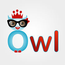 A cute nerd owl with a crown by Shawlin I