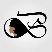 Profile of a lady with long black hair forming the letter B  von Shawlin I