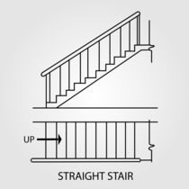 Top view and front view of a straight staircase  von Shawlin I