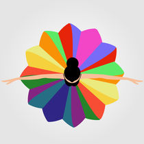      illustration of dancing ballerina wearing a colorful dress  by Shawlin I
