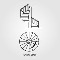 Top view and side view of a Spiral Staircase  von Shawlin I