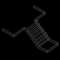 Wire-frame Drawing of a Reinforced Cement Concrete stair  by Shawlin I