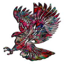 Abstract Faux Metallic Tribal Eagle by Blake Robson