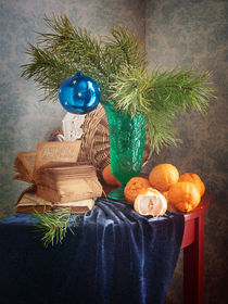 Weihnachten Blaue Kugel von Nikolay Panov