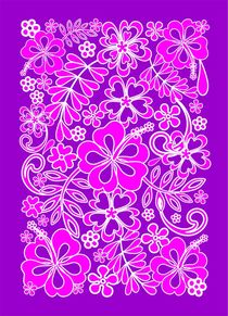 Hibiscus Pink and Purple Pattern  by bluedarkart-lem