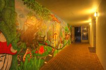 Fußgängertunnel bei mit Graffiti bei Abenddämmerung, Ostertorviertel, Viertel, Bremen von Torsten Krüger
