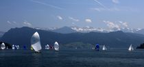 Sailing Boats on Lake Lucerne - Segelboote auf dem Vierwaldstätter See by Johannes Singler
