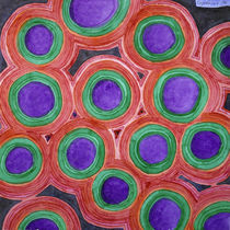 Circles Pattern with Purple Cores by Heidi  Capitaine