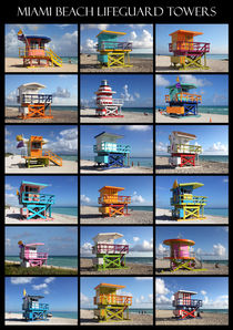 Miami Beach Lifeguard Towers by Rainer Grosskopf
