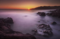 Sundown at Rotherslade Bay by Leighton Collins