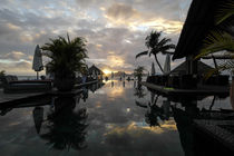 Sunset at a infinity pool - Seychelles island by stephiii