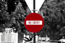 Road sign 'No entry' - New Zealand von stephiii