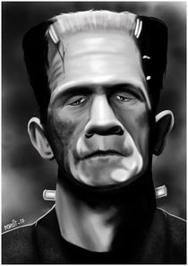 Caricature of Boris Karloff, as "Frankenstein" by Juan Paolo Novelli