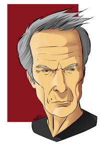 Caricature of Clint Eastwood by Juan Paolo Novelli