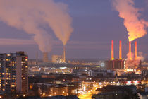 Skyline Wolfsburg mit Kraftwerk, farbig von Jens L. Heinrich