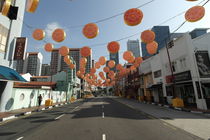 Traditional decorated street in Chinatown Singapore by stephiii