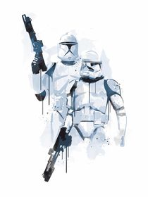 Stormtroopers watercolor style art print by Goldenplanet Prints