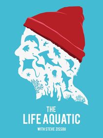 The life aquatic Steve Zissou face art movie inspired by Goldenplanet Prints
