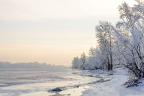 Trees covered by frost, ice and snow close to the Dnieper River von maxal-tamor