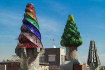 Chimneys of Palau Guell in Barcelona von stephiii