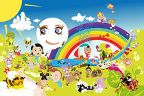 Kinderposter Regenbogen / children's poster rainbow von sucre-fineart