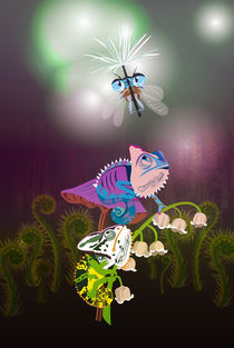 Kinderposter Chamäleon Liebe / children's poster chameleon love von sucre-fineart