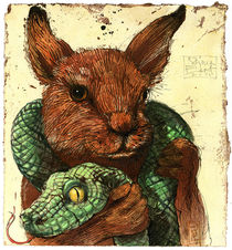 Kaninchen und Schlange by Rainer Ehrt