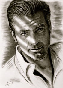 George Clooney in Black and White by gittagsart