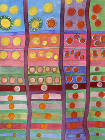 Colorful Grid Pattern with Numerous Circles   von Heidi  Capitaine