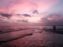 Pink Sunset on The Sea by Sheryl  Chapman