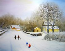 Winterausflug,          2017,   Öl auf Leinwand,   Größe: 80cm x 100cm by Jürg Meyerholz