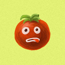 Funny Cartoon Tomato by Boriana Giormova