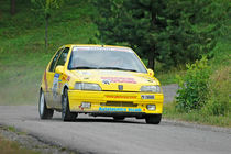 Yellow vintage Peugeot 105 racing car von maxal-tamor