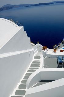 These lovely white steep stairs of Santorini.... by Yuri Hope