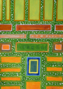 Filled Rectangles on Green Dotted Wall   von Heidi  Capitaine