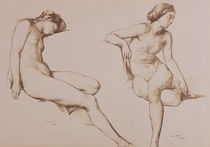 Sepia Drawing of Nude Woman von William Mulready