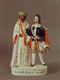 Staffordshire figure of Othello and Iago by English School
