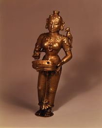 Lamp in the form of Goddess of Fortune von Indian School