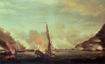 Destruction of the floating batteries at Gibraltar von Thomas Whitcombe