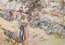 Young Girl Weaving, 1905 von Carl Larsson