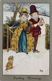Sunday Morning, Victorian card by Florence Hardy