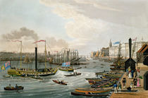 A View of London Bridge and the Custom House von Robert the Elder & Younger Havell