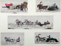 Russian Horse Drawn Sleighs by Russian School