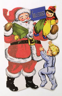 Father Christmas, Victorian Christmas card von English School