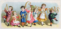 'A Merry Christmas', Victorian postcard by English School