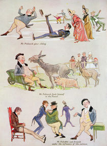 Cartoons of Mr. Pickwick from 'Holly Leaves' von Henry Harris