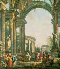 Classical ruins, 18th century von Giovanni Paolo Pannini or Panini