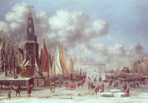 A Winter Scene in Amsterdam by T. & Storck, A. Heeremans